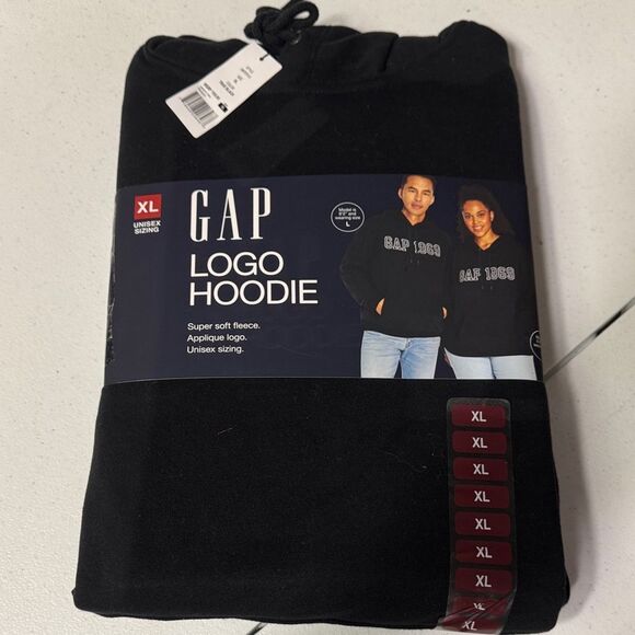 NWT GAP Black Logo Hoodie XL or XXL MSRP $60 - Picture 1 of 13